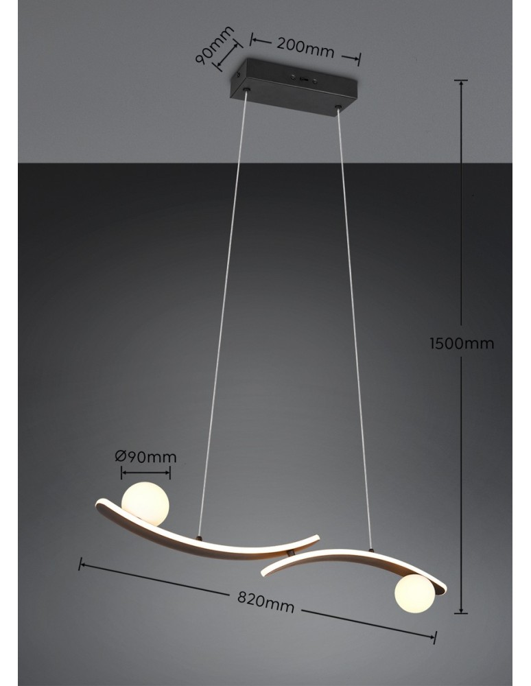 Trio Nowoczesna lampa wisząca NAPOLI w matowej czerni to wyraziste i eleganckie oświetlenie do salonu oraz sypialni. Minimalis