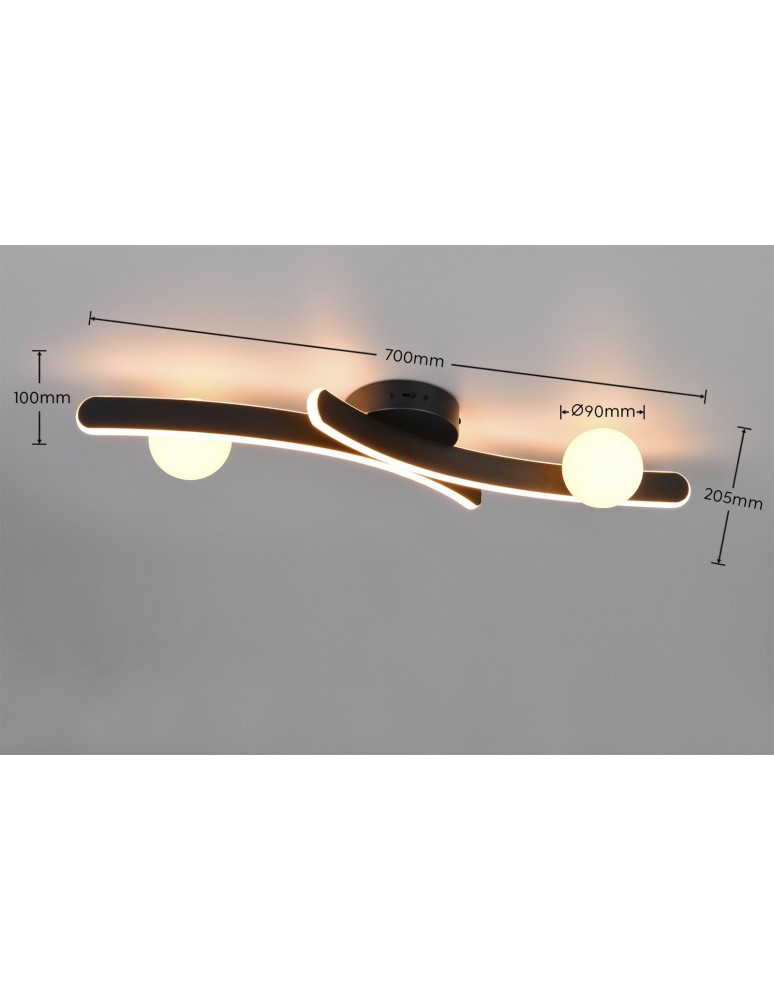 Trio Nowoczesna lampa sufitowa NAPOLI w matowej czerni to stylowe oświetlenie do salonu i sypialni. Jej prosta, geometryczna fo