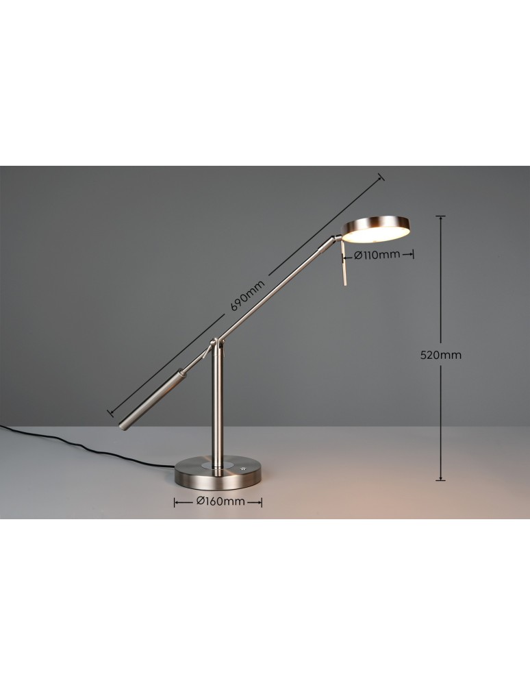 Trio Lampa stołowa w wykończeniu nikiel mat z wbudowanym oświetleniem LED i możliwością zmiany barwy światła. 523310907