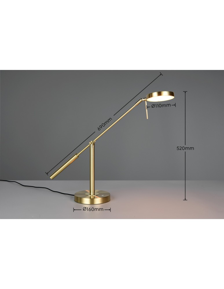 Trio Lampa stołowa w wykończeniu mosiądz mat z wbudowanym oświetleniem LED i regulacją barwy światła. 523310908