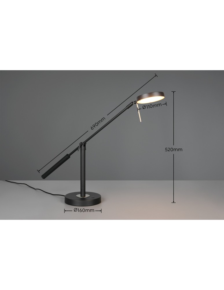 Trio Lampa stołowa w kolorze czarny mat z wbudowanym oświetleniem LED i możliwością zmiany barwy światła. 523310932