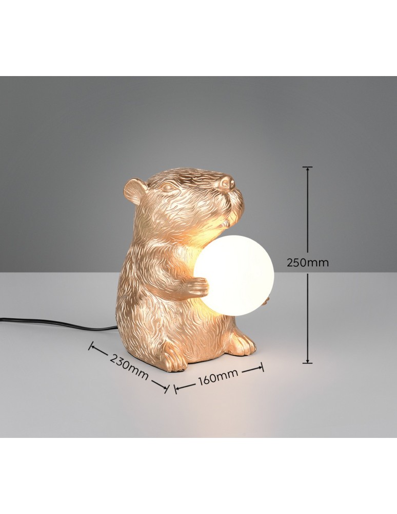 RL Elegancka lampa stołowa w wykończeniu złotym, wprowadzająca do wnętrza subtelny akcent luksusu i ciepła. R56721079