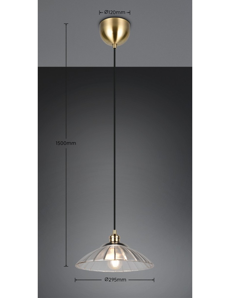 RL Lampa wisząca w kolorze patyny, łącząca nowoczesną formę z ciepłym, klasycznym wykończeniem. R36521004