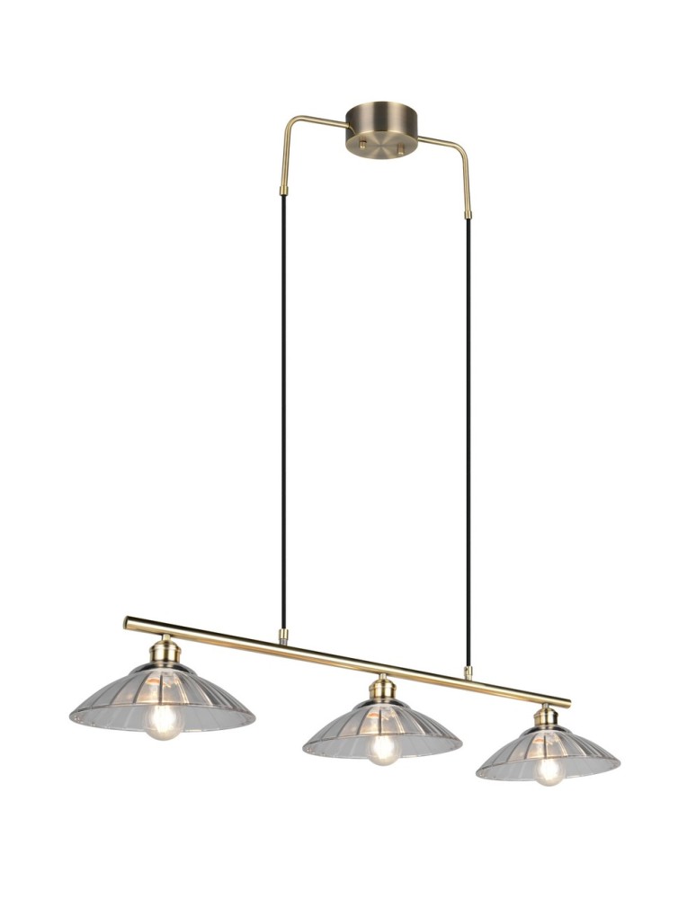 RL Efektowna lampa w odcieniu patyny, przeznaczona do centralnego oświetlenia salonu lub jadalni. R36523004