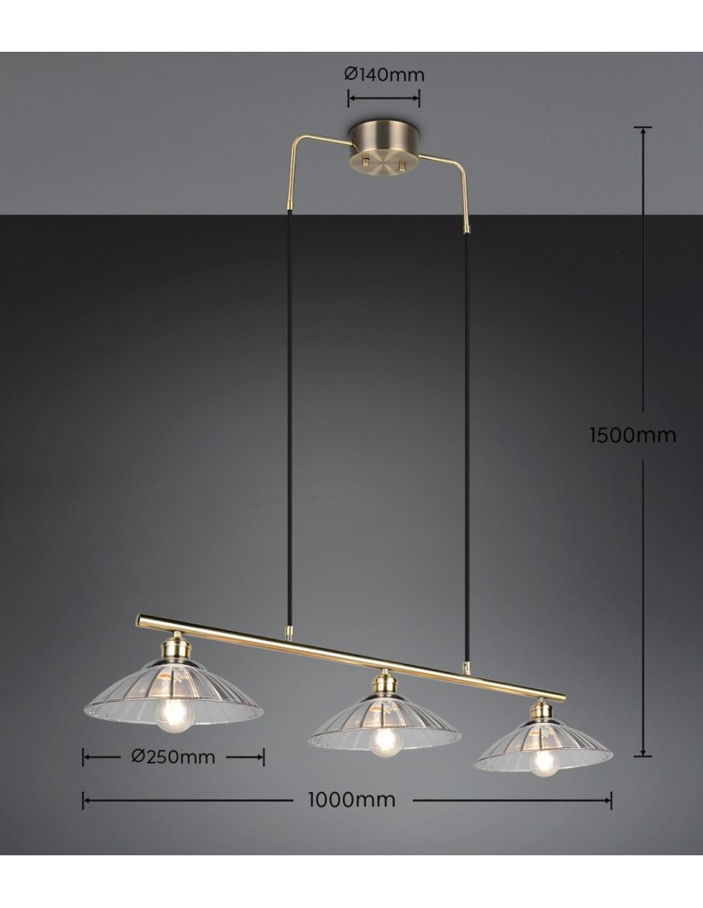 RL Efektowna lampa w odcieniu patyny, przeznaczona do centralnego oświetlenia salonu lub jadalni. R36523004