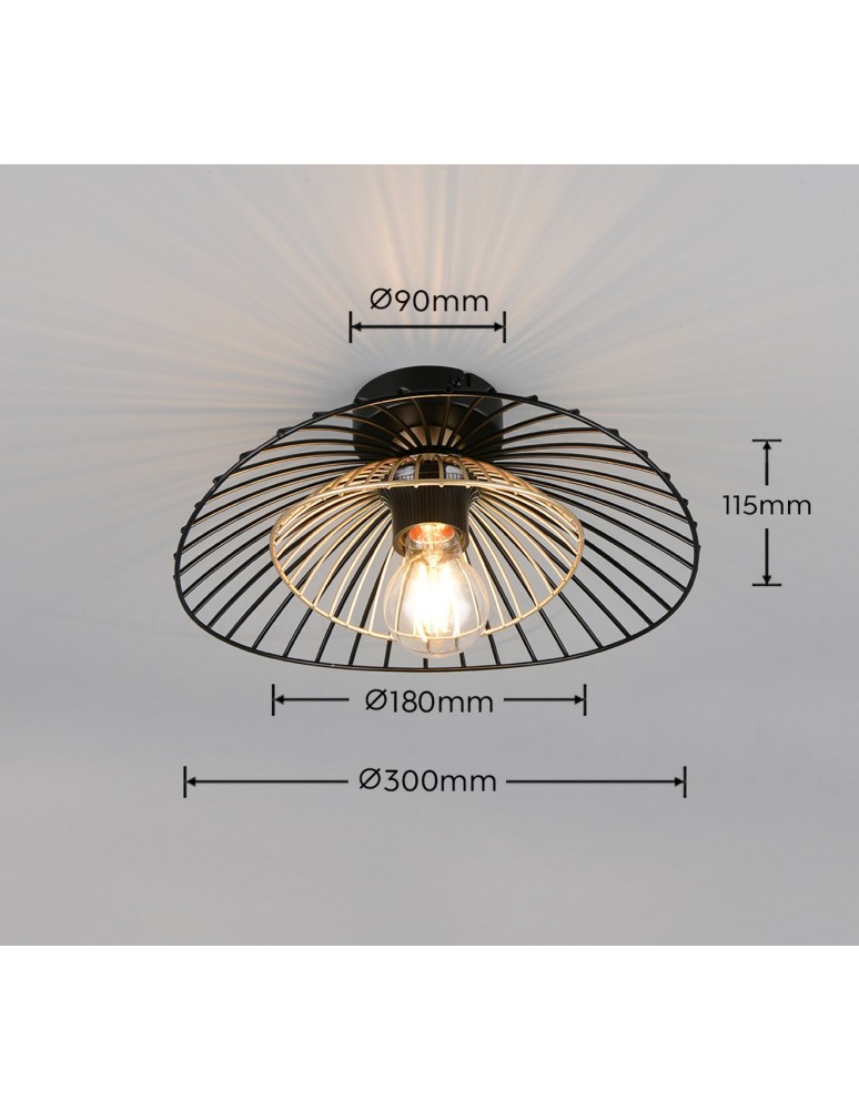 RL Nowoczesna lampa sufitowa w wykończeniu czarny mat o prostej, eleganckiej formie. Doskonale sprawdzi się jako centralne oś