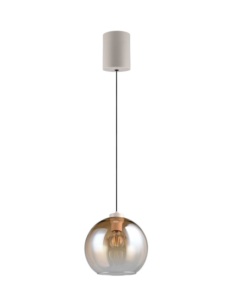 RL Lampa wisząca z kloszem w ciepłym, bursztynowym odcieniu, tworząca przytulną i elegancką atmosferę w salonie lub sypial