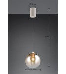 RL Lampa wisząca z kloszem w ciepłym, bursztynowym odcieniu, tworząca przytulną i elegancką atmosferę w salonie lub sypial