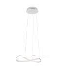 RL Efektowna lampa wisząca w matowej bieli, stanowiąca wyrazisty, a jednocześnie elegancki punkt oświetleniowy nad stołem l