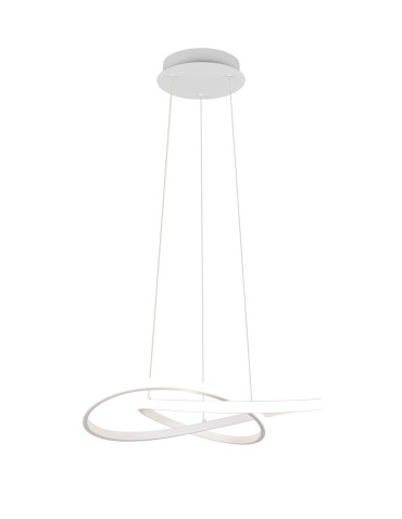 RL Efektowna lampa wisząca w matowej bieli, stanowiąca wyrazisty, a jednocześnie elegancki punkt oświetleniowy nad stołem l