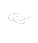 RL Efektowna lampa wisząca w matowej bieli, stanowiąca wyrazisty, a jednocześnie elegancki punkt oświetleniowy nad stołem l