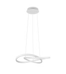 RL Efektowna lampa wisząca w matowej bieli, stanowiąca wyrazisty, a jednocześnie elegancki punkt oświetleniowy nad stołem l