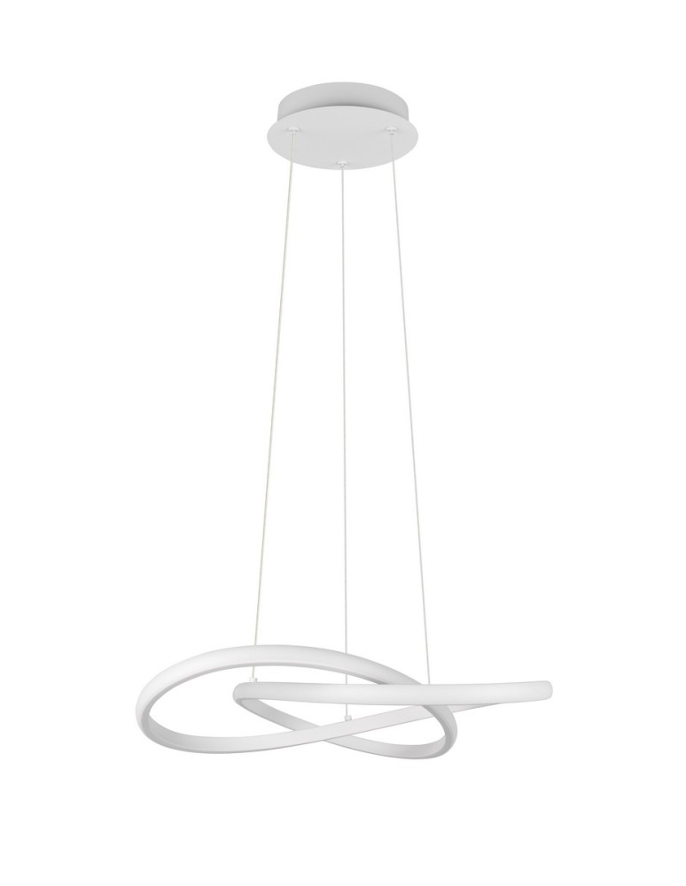 RL Efektowna lampa wisząca w matowej bieli, stanowiąca wyrazisty, a jednocześnie elegancki punkt oświetleniowy nad stołem l