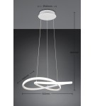 RL Efektowna lampa wisząca w matowej bieli, stanowiąca wyrazisty, a jednocześnie elegancki punkt oświetleniowy nad stołem l