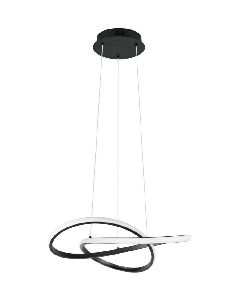 RL Nowoczesna lampa wisząca w kolorze czarny mat, idealna do wnętrz w stylu modern i loft, gdzie liczy się mocny, graficzny a