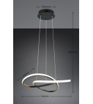 RL Nowoczesna lampa wisząca w kolorze czarny mat, idealna do wnętrz w stylu modern i loft, gdzie liczy się mocny, graficzny a