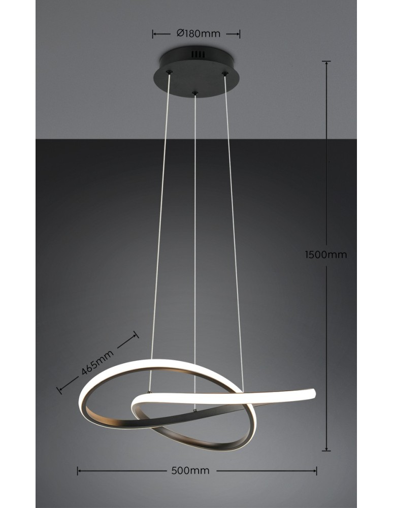 RL Nowoczesna lampa wisząca w kolorze czarny mat, idealna do wnętrz w stylu modern i loft, gdzie liczy się mocny, graficzny a