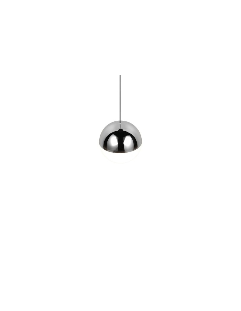 RL Nowoczesna lampa wisząca w wykończeniu chrom, o ciekawej formie. Sprawdzi się jako eleganckie oświetlenie salonu lub sypi