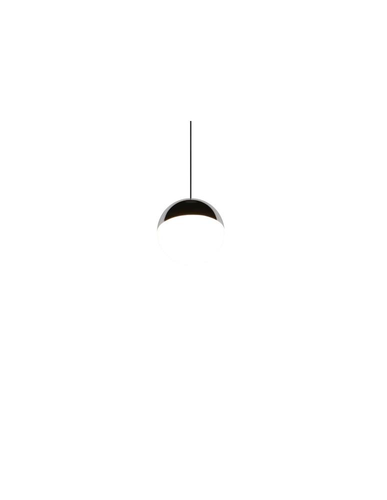 RL Nowoczesna lampa wisząca w wykończeniu chrom, o ciekawej formie. Sprawdzi się jako eleganckie oświetlenie salonu lub sypi