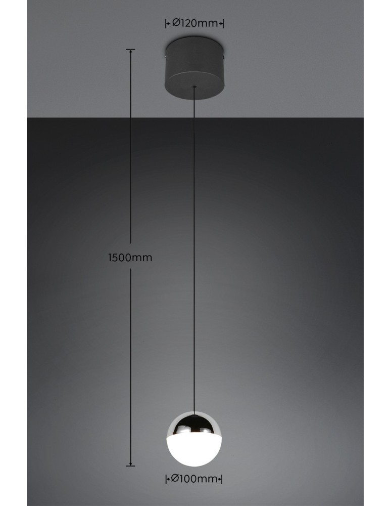 RL Nowoczesna lampa wisząca w wykończeniu chrom, o ciekawej formie. Sprawdzi się jako eleganckie oświetlenie salonu lub sypi