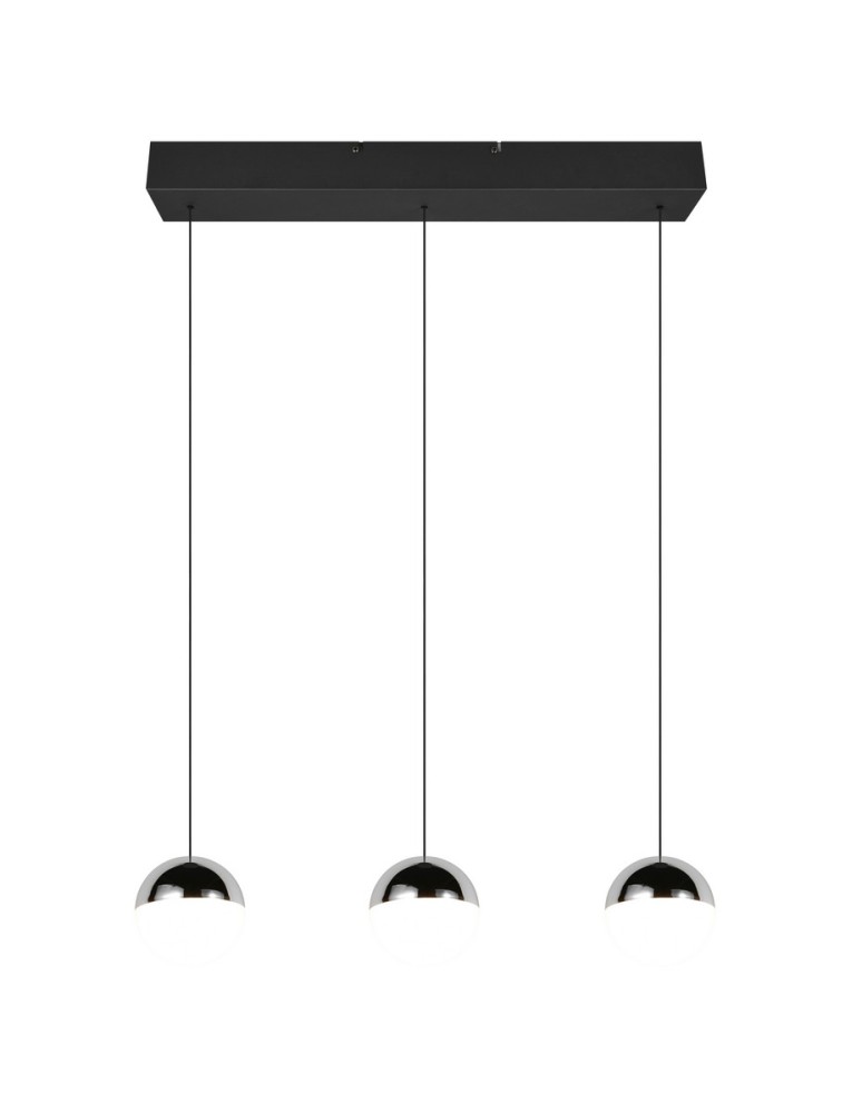 RL Trzypunktowa lampa wisząca w kolorze chrom, idealna do równomiernego oświetlenia większej przestrzeni nad stołem lub w s