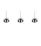RL Trzypunktowa lampa wisząca w kolorze chrom, idealna do równomiernego oświetlenia większej przestrzeni nad stołem lub w s