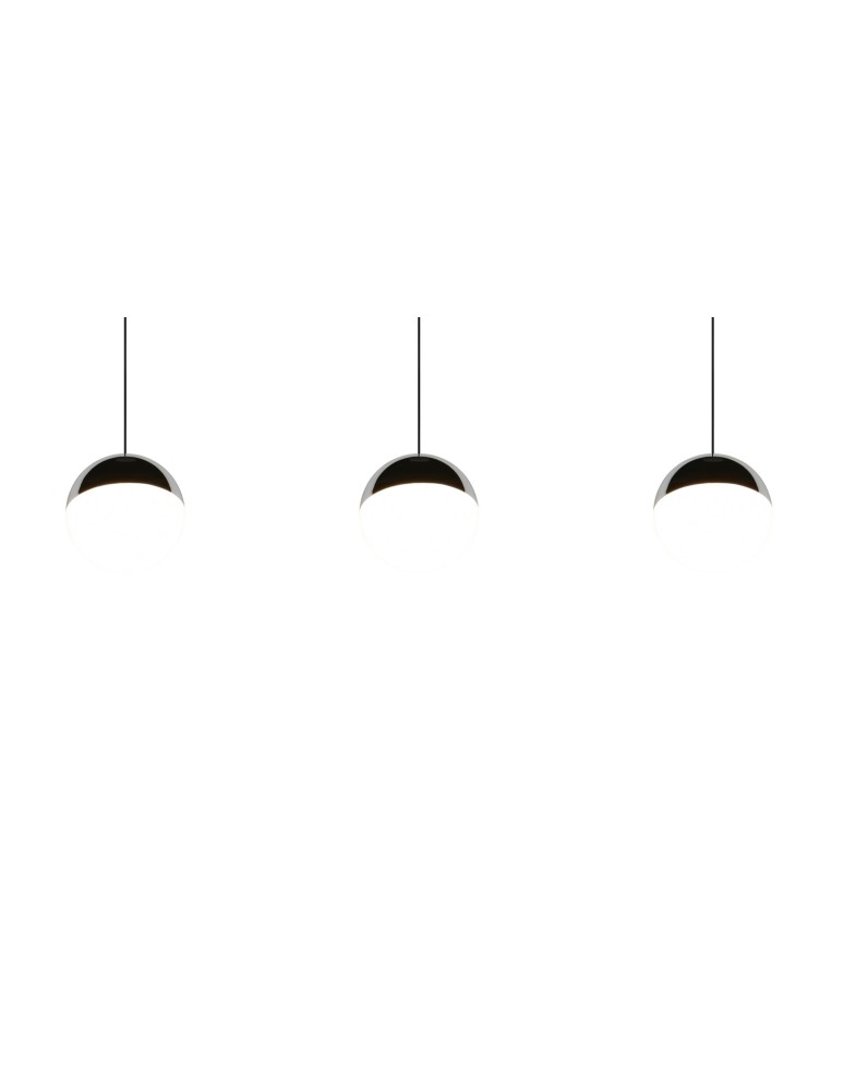 RL Trzypunktowa lampa wisząca w kolorze chrom, idealna do równomiernego oświetlenia większej przestrzeni nad stołem lub w s