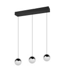 RL Trzypunktowa lampa wisząca w kolorze chrom, idealna do równomiernego oświetlenia większej przestrzeni nad stołem lub w s