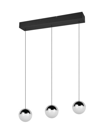 RL Trzypunktowa lampa wisząca w kolorze chrom, idealna do równomiernego oświetlenia większej przestrzeni nad stołem lub w s - product 2