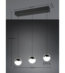 RL Trzypunktowa lampa wisząca w kolorze chrom, idealna do równomiernego oświetlenia większej przestrzeni nad stołem lub w s