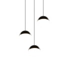 RL Nowoczesna lampa wisząca w chromowanym wykończeniu, o symetrycznej, uporządkowanej kompozycji świetlnej. R33553306