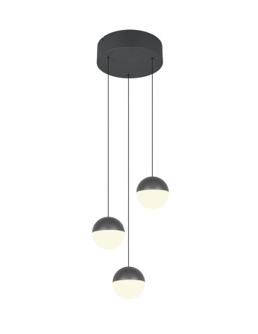 RL Nowoczesna lampa wisząca w antracytowym wykończeniu, przeznaczona do salonu i sypialni. Prosta, geometryczna forma zapewnia