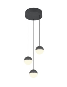 RL Nowoczesna lampa wisząca w antracytowym wykończeniu, przeznaczona do salonu i sypialni. Prosta, geometryczna forma zapewnia