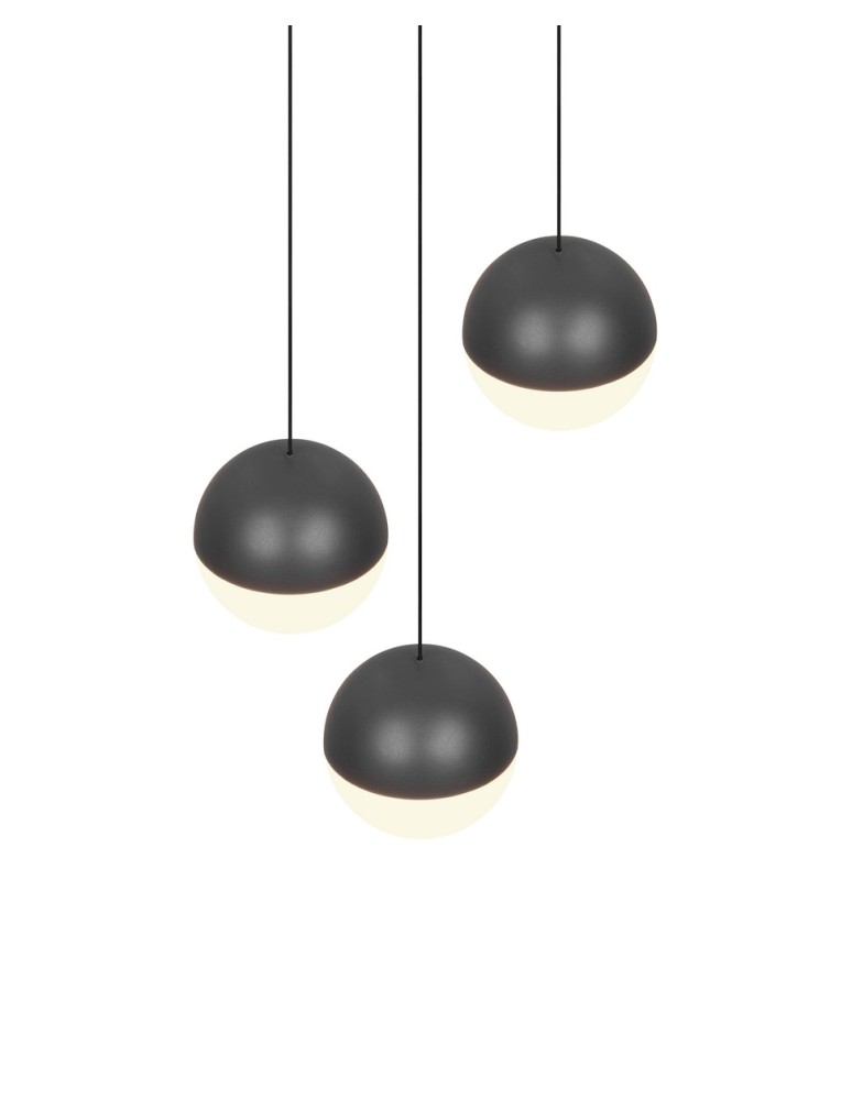RL Nowoczesna lampa wisząca w antracytowym wykończeniu, przeznaczona do salonu i sypialni. Prosta, geometryczna forma zapewnia