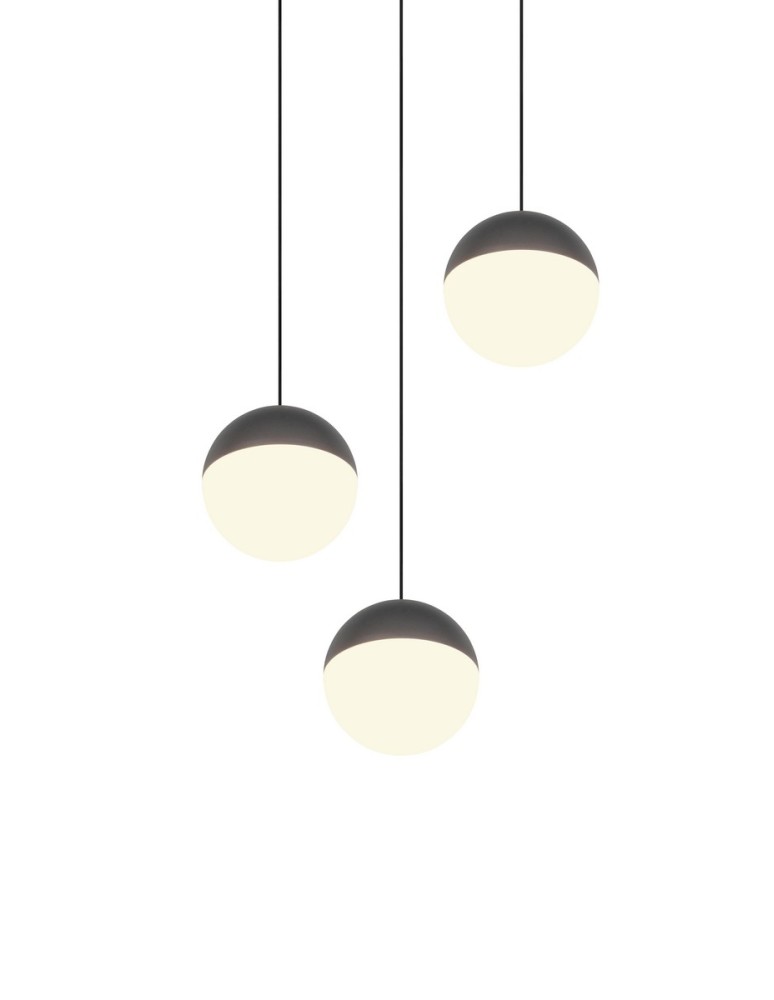 RL Nowoczesna lampa wisząca w antracytowym wykończeniu, przeznaczona do salonu i sypialni. Prosta, geometryczna forma zapewnia