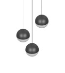 RL Nowoczesna lampa wisząca w antracytowym wykończeniu, przeznaczona do salonu i sypialni. Prosta, geometryczna forma zapewnia