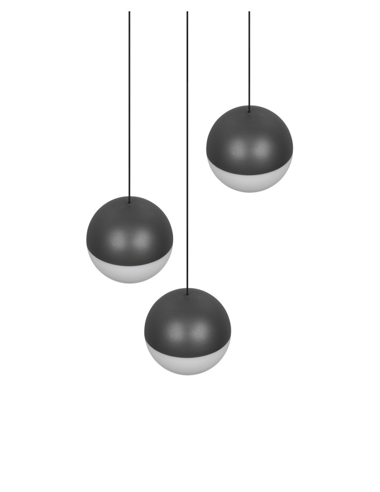 RL Nowoczesna lampa wisząca w antracytowym wykończeniu, przeznaczona do salonu i sypialni. Prosta, geometryczna forma zapewnia