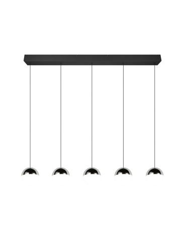 RL Nowoczesna lampa wisząca w chromowanym wykończeniu, o wyrazistej, geometrycznej formie i czystej, technicznej estetyce. R33 - product 2