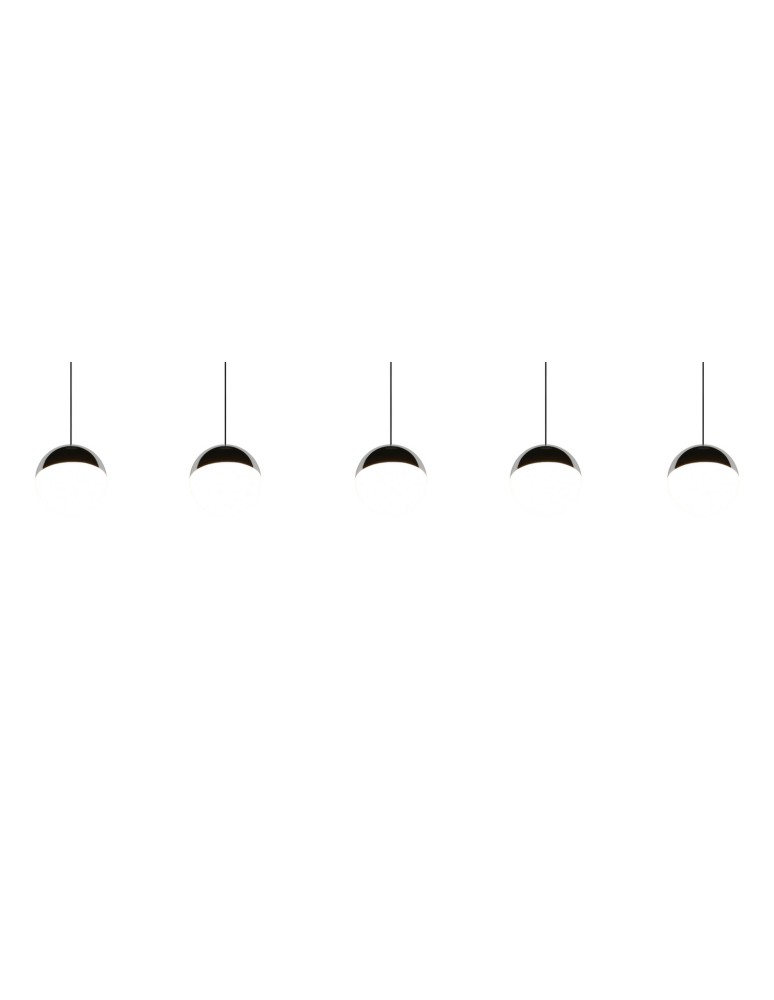 RL Nowoczesna lampa wisząca w chromowanym wykończeniu, o wyrazistej, geometrycznej formie i czystej, technicznej estetyce. R33