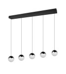 RL Nowoczesna lampa wisząca w chromowanym wykończeniu, o wyrazistej, geometrycznej formie i czystej, technicznej estetyce. R33