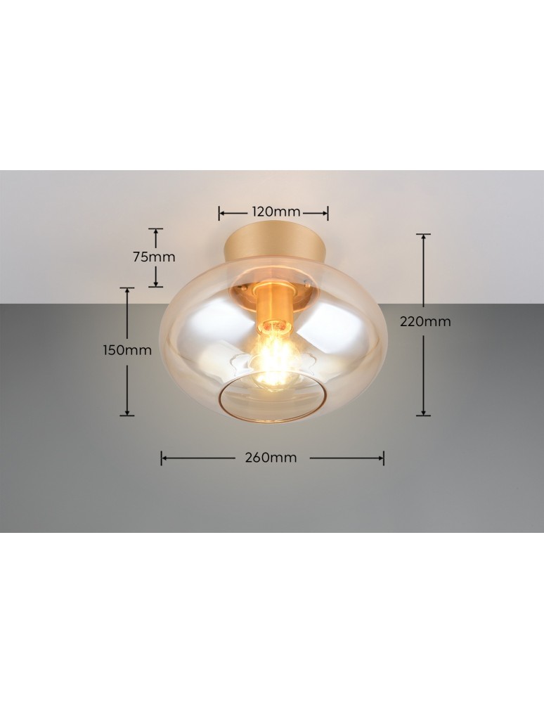 RL SIDERA to lampa sufitowa wykonana ze szkła w kolorze złotym. R66831013
