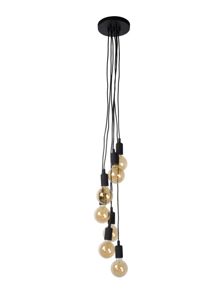 Pendant lamps - Lucide FIX MULTIPLE Pendant 7xE27 black 08408/07/30 - product kolory-swiatla.pl 10