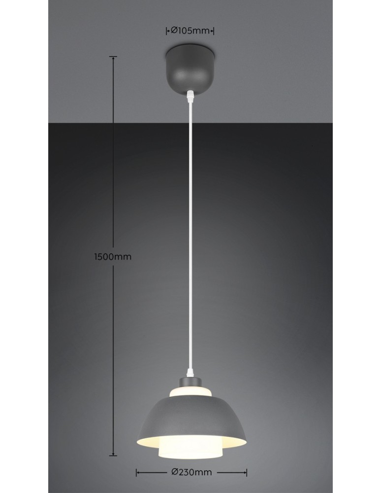 RL Lampa wisząca w kolorze antracytowym, o prostej, nowoczesnej formie. R36501042