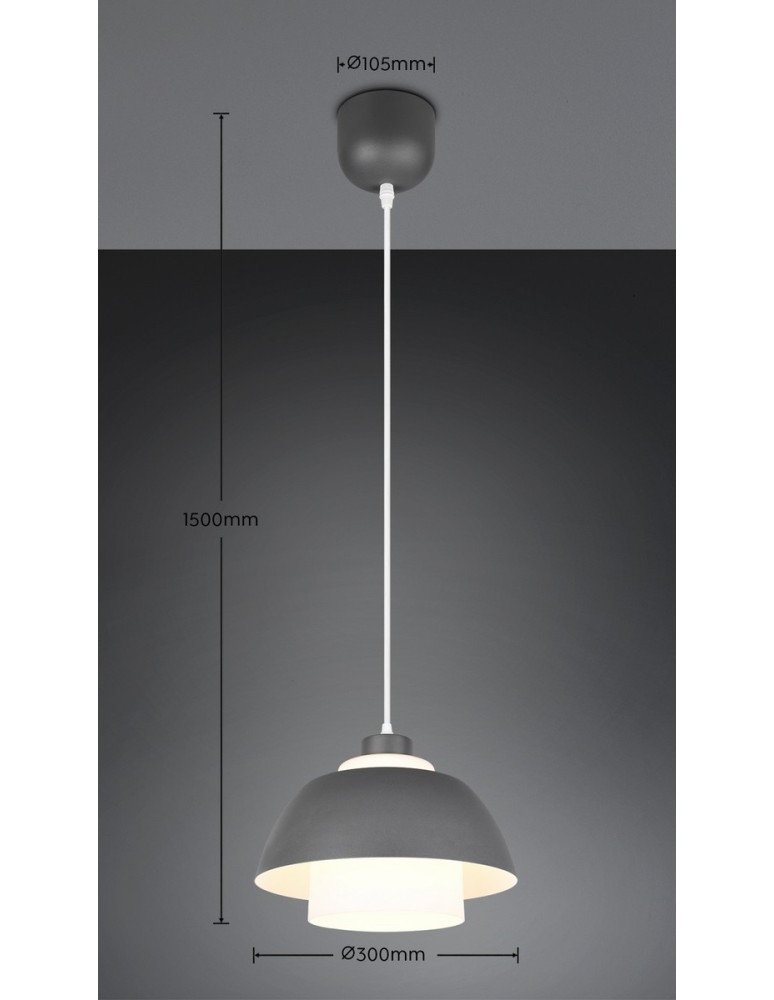 RL Oprawa wisząca w głębokim odcieniu antracytu, utrzymana w minimalistycznym stylu. R36501942