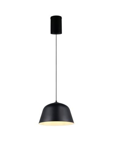 RL Nowoczesna lampa wisząca w wykończeniu czarny mat, o prostej, eleganckiej formie i wyrazistej, stonowanej kolorystyce. R364