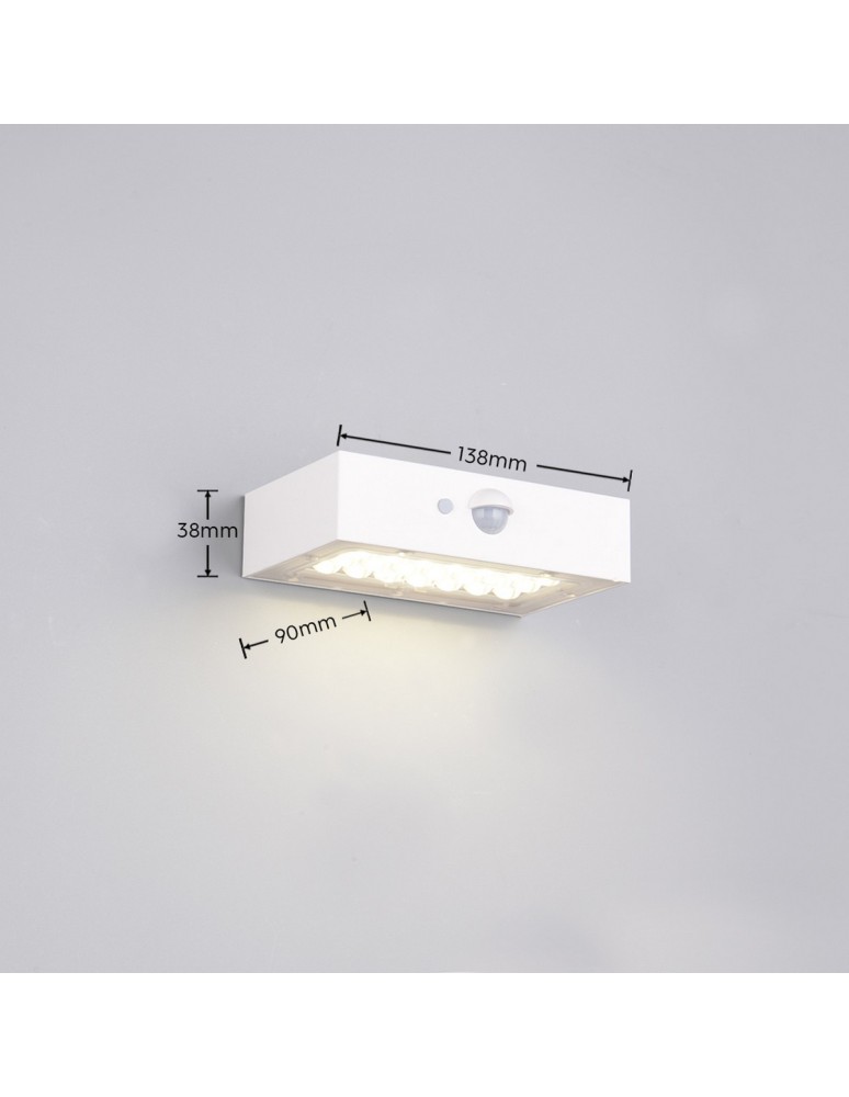 RL Solarna lampa ścienna w matowej bieli, o prostej i lekkiej formie. R25129631