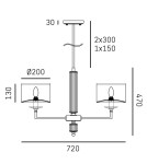 CosmoLight Lampa wisząca SUTTON P02453NI-WH Nikiel błyszczący