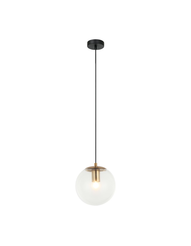 Lampy wiszące kule - Italux Sarpo Wisząca 1xE27 40W Mosiądz PND-58867-1S-BK-BRO - produkt kolory-swiatla.pl 1
