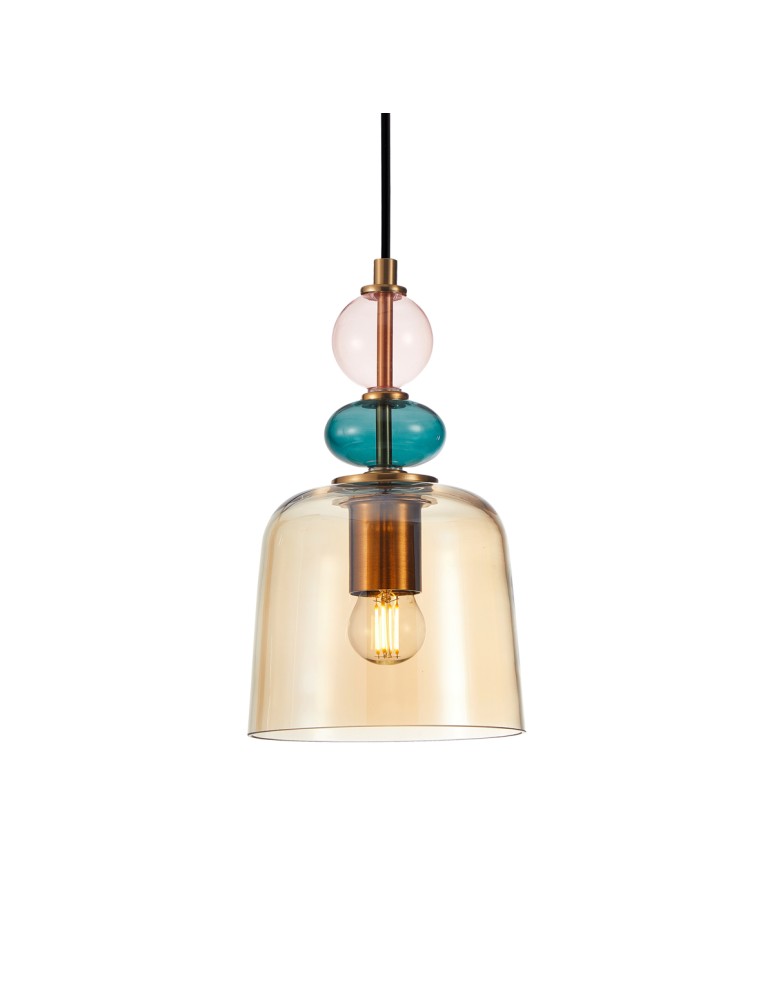 Designer pendant lamps - Italux Namos Pendant 1xE27 40W Brass PND-27092A-MC-BRO - product kolory-swiatla.pl 1