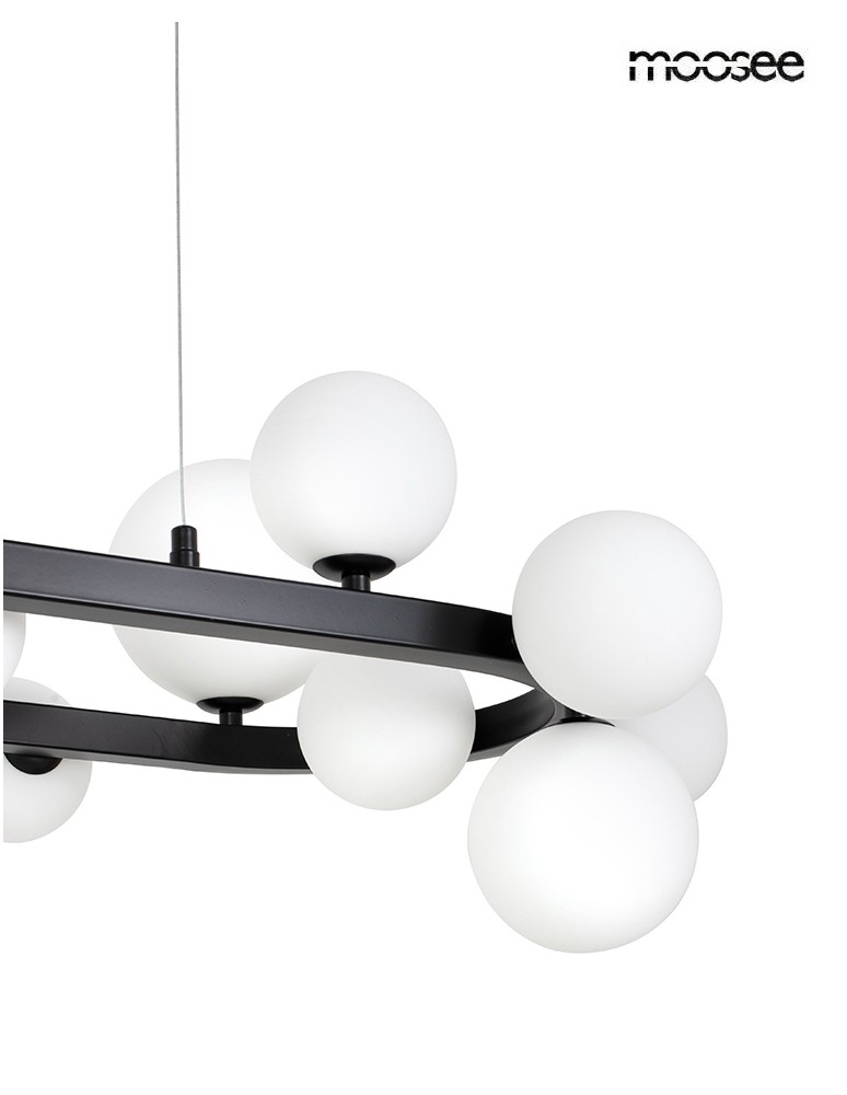 MOOSEE lampa wisząca ALURE OVAL 120       czarna/mleczna (MSE1501100606/MILK)